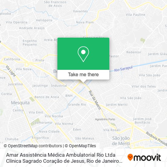 Mapa Amar Assistência Médica Ambulatorial Rio Ltda Clínica Sagrado Coração de Jesus