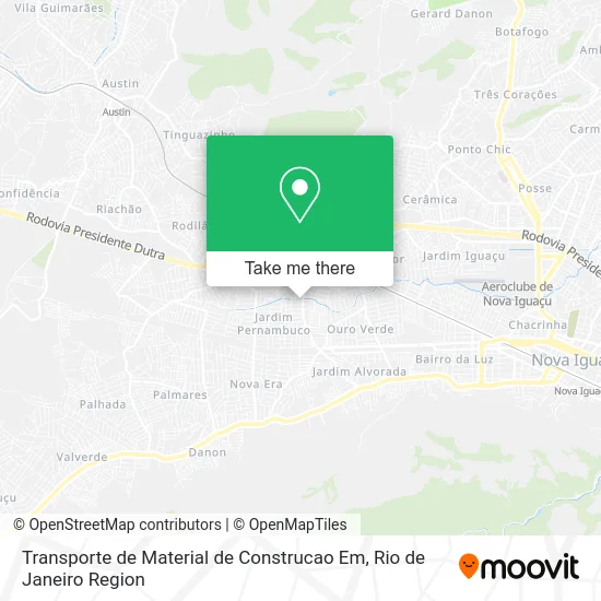 Transporte de Material de Construcao Em map