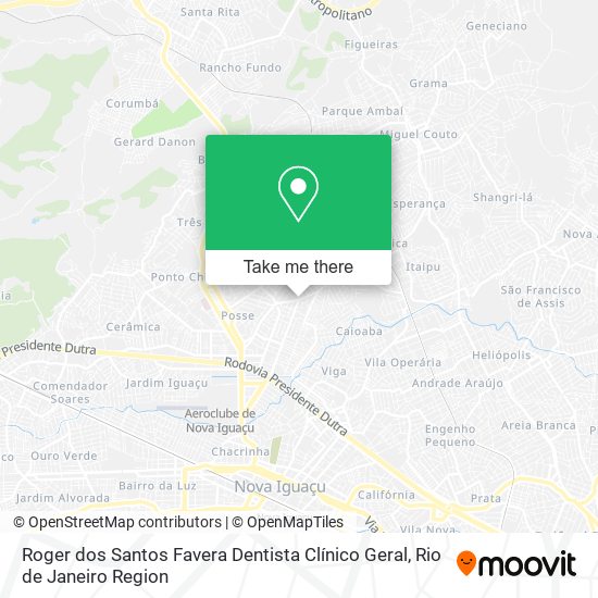 Mapa Roger dos Santos Favera Dentista Clínico Geral