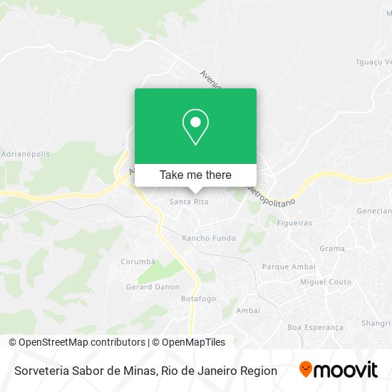 Mapa Sorveteria Sabor de Minas