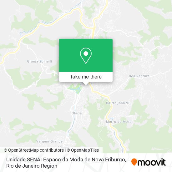 Mapa Unidade SENAI Espaco da Moda de Nova Friburgo