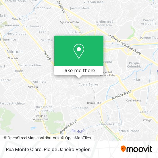 Mapa Rua Monte Claro