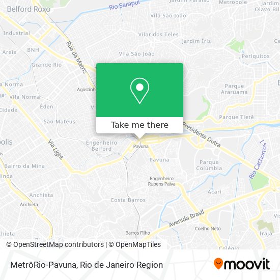 Mapa MetrôRio-Pavuna