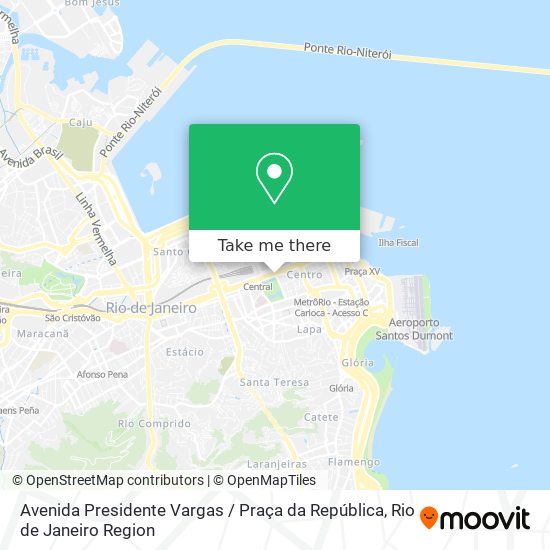 Mapa Avenida Presidente Vargas / Praça da República