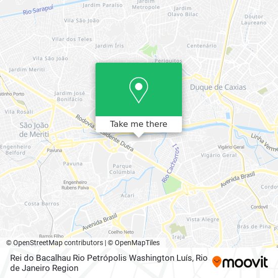 Rei do Bacalhau Rio Petrópolis Washington Luís map