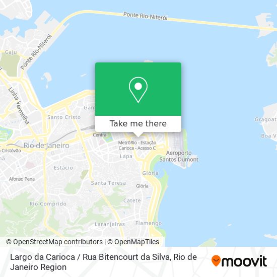 Mapa Largo da Carioca / Rua Bitencourt da Silva