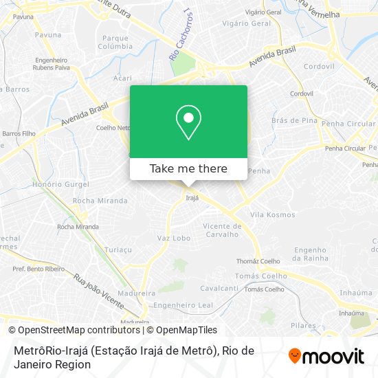 Mapa MetrôRio-Irajá (Estação Irajá de Metrô)