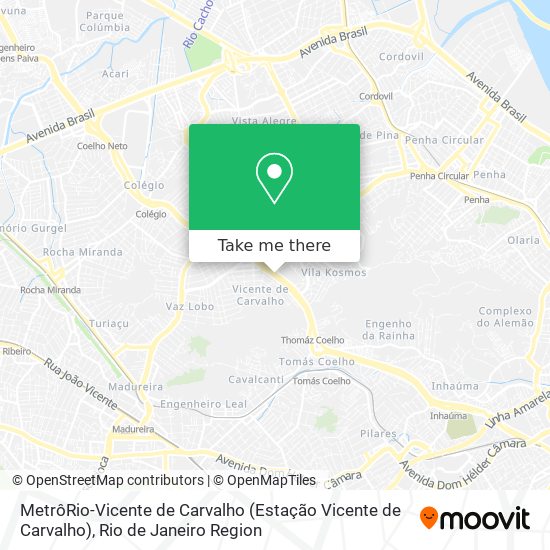 MetrôRio-Vicente de Carvalho map