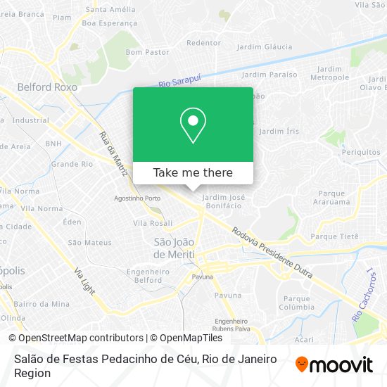 Mapa Salão de Festas Pedacinho de Céu