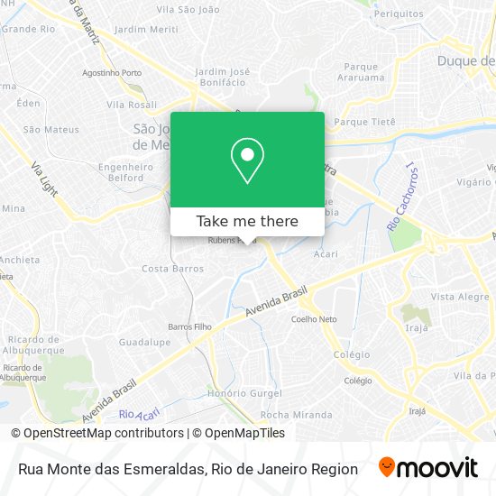 Mapa Rua Monte das Esmeraldas