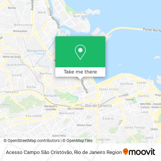Acesso Campo São Cristóvão map