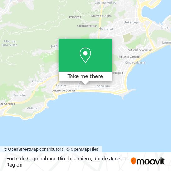 Mapa Forte de Copacabana Rio de Janiero