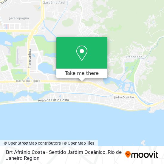 Mapa Brt Afrânio Costa - Sentido Jardim Oceânico