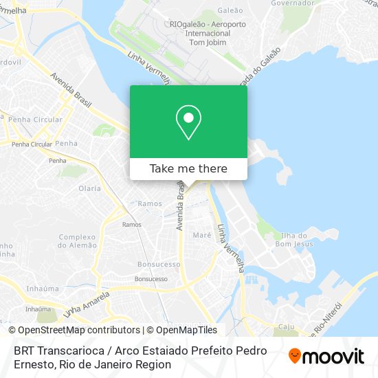 Mapa BRT Transcarioca / Arco Estaiado Prefeito Pedro Ernesto