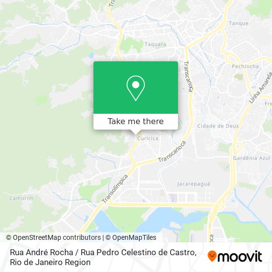 Mapa Rua André Rocha / Rua Pedro Celestino de Castro