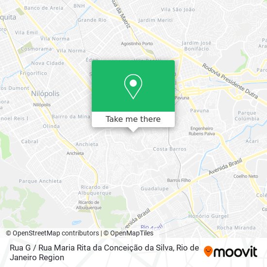 Mapa Rua G / Rua Maria Rita da Conceição da Silva