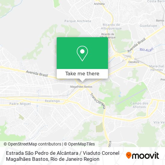 Estrada São Pedro de Alcântara / Viaduto Coronel Magalhães Bastos map