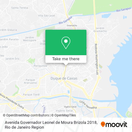 Mapa Avenida Governador Leonel de Moura Brizola 2018