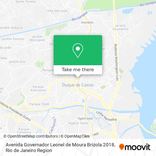 Avenida Governador Leonel de Moura Brizola 2018 map