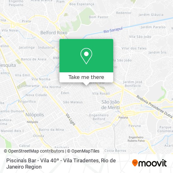 Piscina's Bar - Vila 40º - Vila Tiradentes map