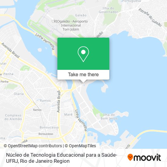 Mapa Núcleo de Tecnologia Educacional para a Saúde-UFRJ