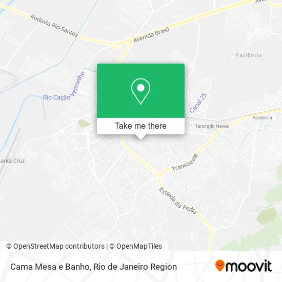 Cama Mesa e Banho map