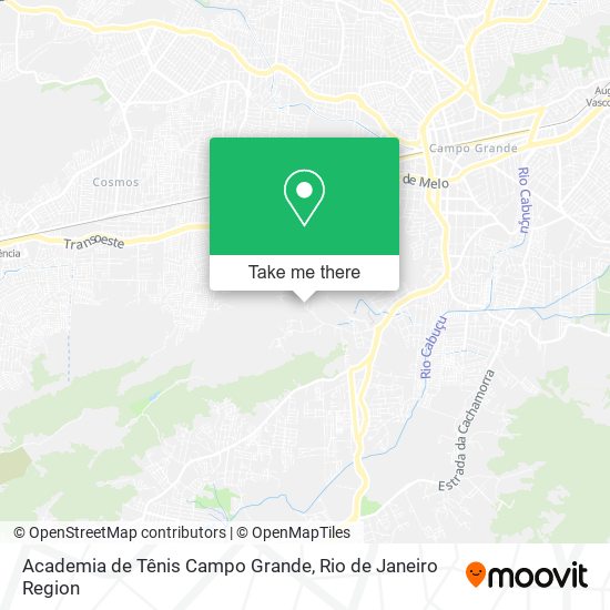 Mapa Academia de Tênis Campo Grande