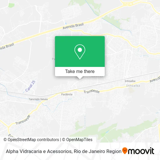 Alpha Vidracaria e Acessorios map