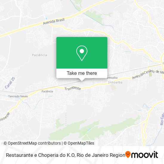 Mapa Restaurante e Choperia do K.O