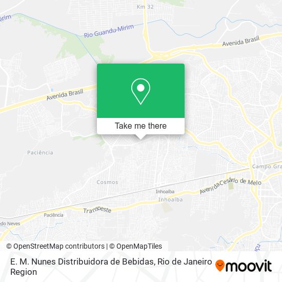 E. M. Nunes Distribuidora de Bebidas map