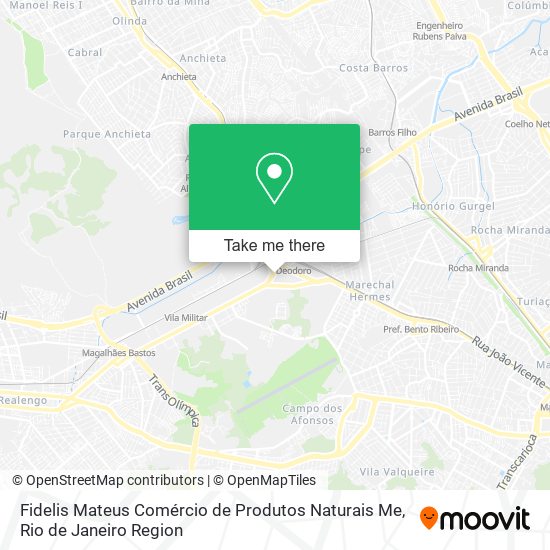 Mapa Fidelis Mateus Comércio de Produtos Naturais Me