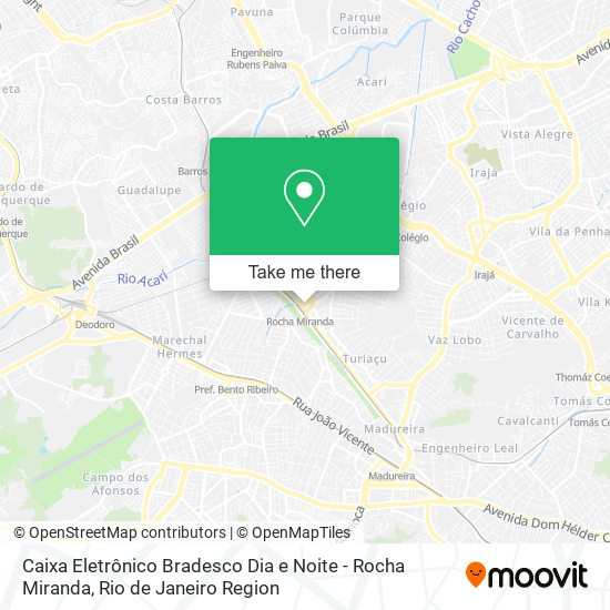 Mapa Caixa Eletrônico Bradesco Dia e Noite - Rocha Miranda