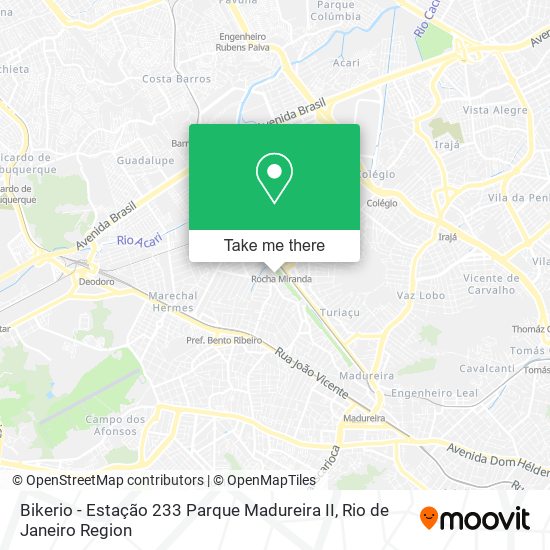 Mapa Bikerio - Estação 233 Parque Madureira II