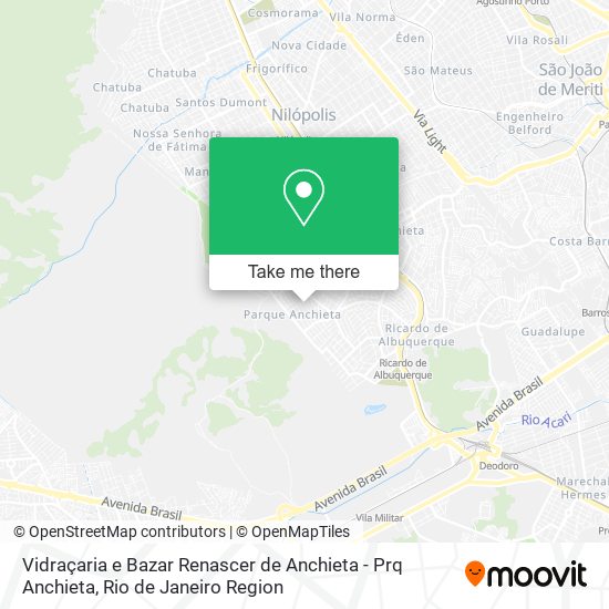 Mapa Vidraçaria e Bazar Renascer de Anchieta - Prq Anchieta