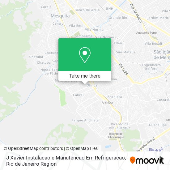 Mapa J Xavier Instalacao e Manutencao Em Refrigeracao