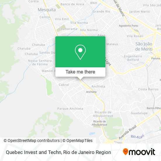 Quebec Invest and Techn map