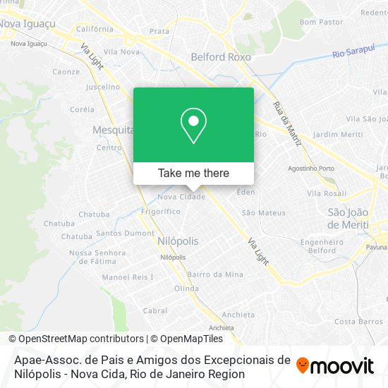 Apae-Assoc. de Pais e Amigos dos Excepcionais de Nilópolis - Nova Cida map