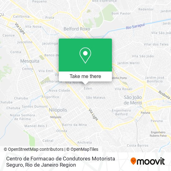 Mapa Centro de Formacao de Condutores Motorista Seguro