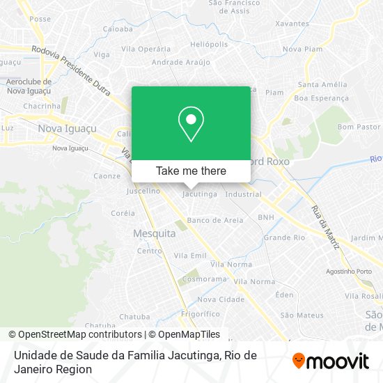 Mapa Unidade de Saude da Familia Jacutinga