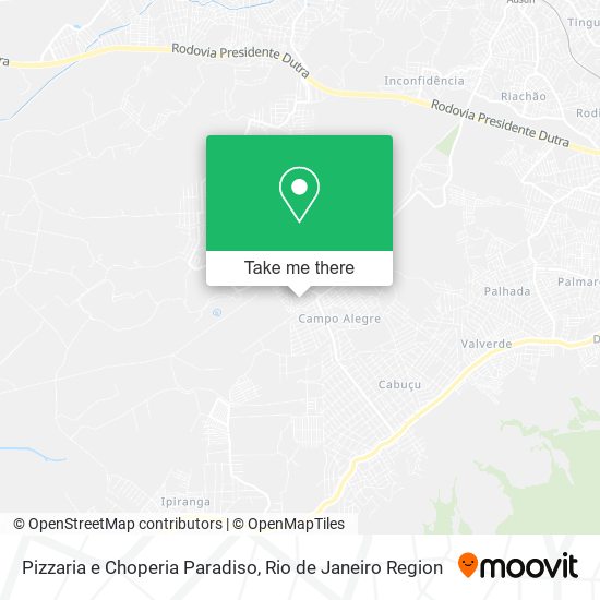 Pizzaria e Choperia Paradiso map