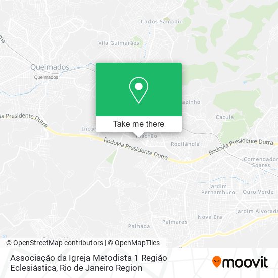 Associação da Igreja Metodista 1 Região Eclesiástica map