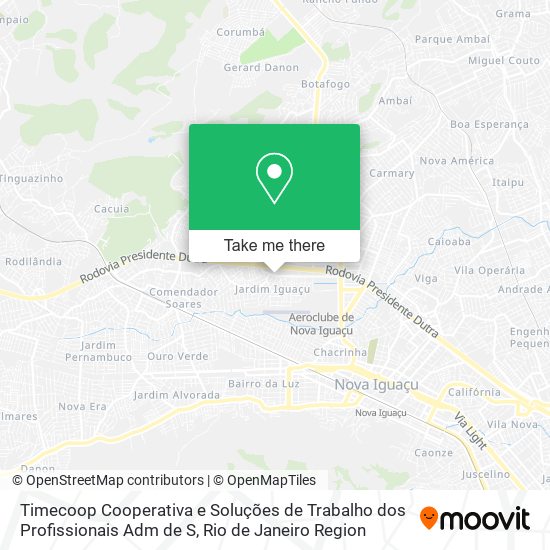 Mapa Timecoop Cooperativa e Soluções de Trabalho dos Profissionais Adm de S