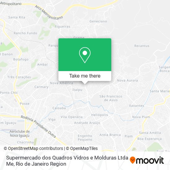 Mapa Supermercado dos Quadros Vidros e Molduras Ltda Me