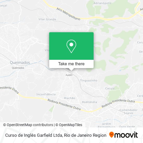 Curso de Inglês Garfield Ltda map