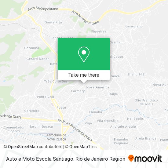 Mapa Auto e Moto Escola Santiago