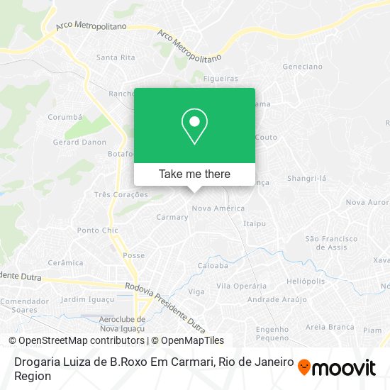 Drogaria Luiza de B.Roxo Em Carmari map