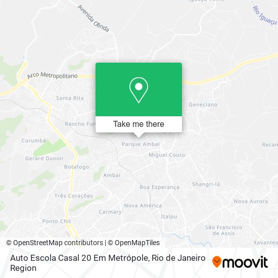 Auto Escola Casal 20 Em Metrópole map