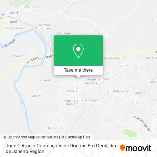 José T Araujo Confecções de Roupas Em Geral map