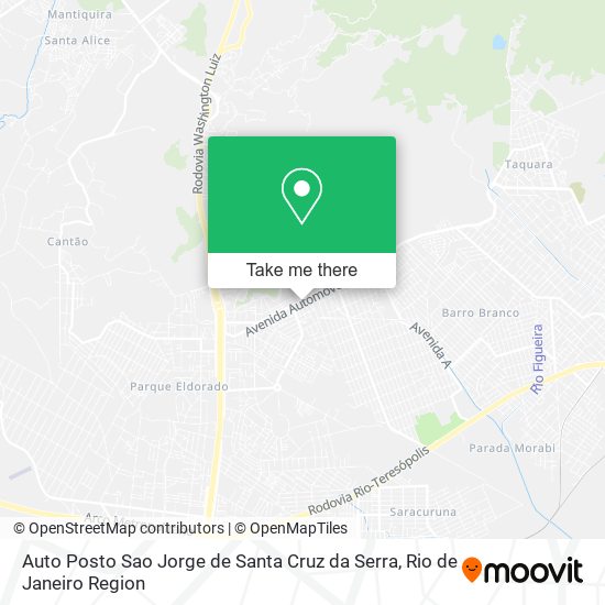 Mapa Auto Posto Sao Jorge de Santa Cruz da Serra