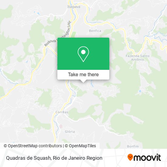 Quadras de Squash map